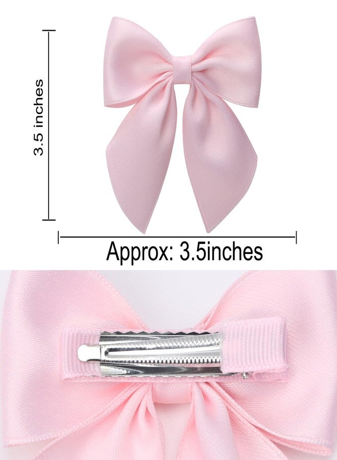 Zolyco 3.5 Inch Cheer Bow Clips for Women Girls Thick Ribbon Boutique Alligator Clips with Tails Hair Accessories for Older Kids Children Young Girls 2 Pcs (Light Pink) - Image 4